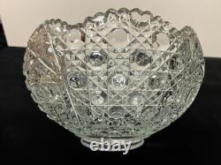 Vintage L. E. Smith Glass Daisy & Button Punch Bowl, 12 3/4 Diameter, 8 High