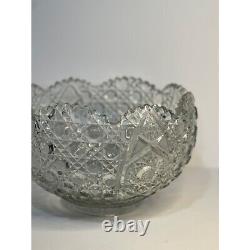 Vintage L. E. Smith Glass Daisy & Button Punch Bowl, 12 3/4 Diameter, 8 High