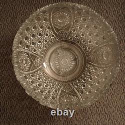Vintage L. E. Smith Glass Daisy & Button Punch Bowl, 12 3/4 Diameter, 8 High