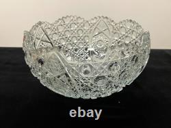 Vintage L. E. Smith Glass Daisy & Button Punch Bowl, 12 3/4 Diameter, 8 High