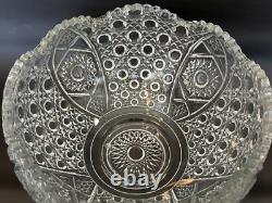 Vintage L. E. Smith Glass Daisy & Button Punch Bowl, 12 3/4 Diameter, 8 High