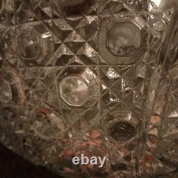 Vintage L. E. Smith Glass Daisy & Button Punch Bowl, 12 3/4 Diameter, 8 High