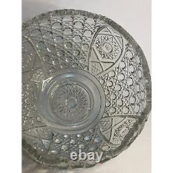 Vintage L. E. Smith Glass Daisy & Button Punch Bowl, 12 3/4 Diameter, 8 High