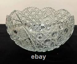 Vintage L. E. Smith Glass Daisy & Button Punch Bowl, 12 3/4 Diameter, 8 High