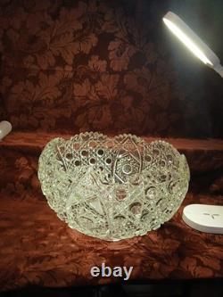 Vintage L. E. Smith Glass Daisy &Button Punch Bowl Large Mint Condition
