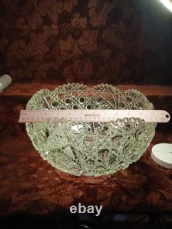 Vintage L. E. Smith Glass Daisy &Button Punch Bowl Large Mint Condition