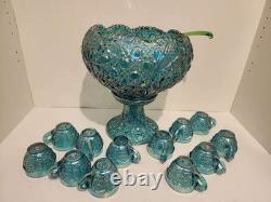 Vintage L. E. Smith Glass Daisy & Button Punch Bowl, Mint Condition, Never Used