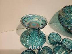 Vintage L. E. Smith Glass Daisy & Button Punch Bowl, Mint Condition, Never Used