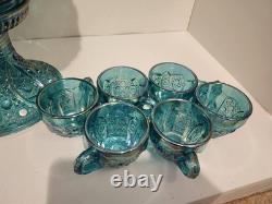 Vintage L. E. Smith Glass Daisy & Button Punch Bowl, Mint Condition, Never Used