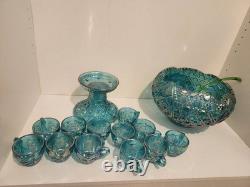 Vintage L. E. Smith Glass Daisy & Button Punch Bowl, Mint Condition, Never Used