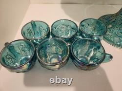 Vintage L. E. Smith Glass Daisy & Button Punch Bowl, Mint Condition, Never Used