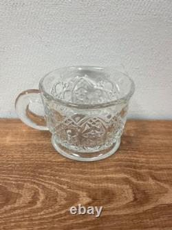 Vintage L. E. Smith Glass Daisy & Button Punch Bowl With 12 Glasses & Ladle