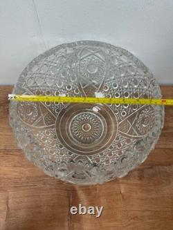 Vintage L. E. Smith Glass Daisy & Button Punch Bowl With 12 Glasses & Ladle