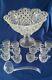 Vintage L. E. Smith Glass Daisy and Button Punch Bowl Set