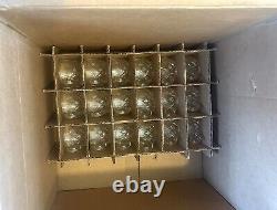 Vintage L. E. Smith Glass Punch Bowl, 22in Tray, 18 Cups, Ladle &Inspection Cards