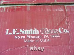 Vintage L E Smith Glass Punch Bowl Pedestal 12-36 Cups Pinwheel & Stars