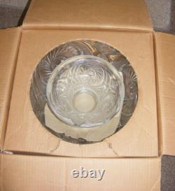 Vintage L E Smith Glass Punch Bowl Pedestal 12-36 Cups Pinwheel & Stars