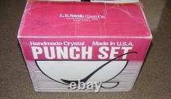 Vintage L E Smith Glass Punch Bowl Pedestal 12-36 Cups Pinwheel & Stars