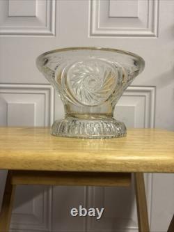 Vintage L E Smith Glass Punch Bowl Pedestal Cups Pinwheel & Stars 14Piece Set