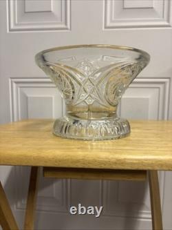 Vintage L E Smith Glass Punch Bowl Pedestal Cups Pinwheel & Stars 14Piece Set