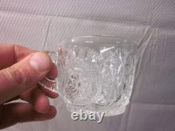 Vintage L E Smith Glass Punch Bowl Pedestal Cups Pinwheel & Stars 16 Piece Set