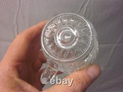 Vintage L E Smith Glass Punch Bowl Pedestal Cups Pinwheel & Stars 16 Piece Set