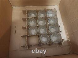 Vintage L. E. Smith Glass Radiant Daisy Punch Bowl, Tray, 11 Cups, Ladle W Box