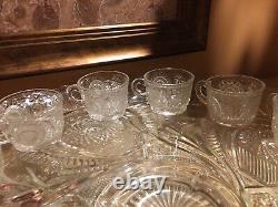 Vintage L. E. Smith Glass Radiant Daisy Punch Bowl, Tray, and 12 Cups