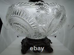 Vintage L. E. Smith Large Punch Bowl And Stand