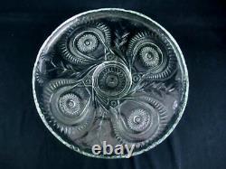 Vintage L. E. Smith Large Punch Bowl And Underplate Pinwheel Stars