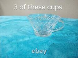 Vintage L. E. Smith Pineapple Heavy Cut Glass Punch Bowl And 16 Cups