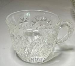 Vintage L. E. Smith Pinwheel & Stars Punch Bowl Set Tray, Ladle, 12 Cups