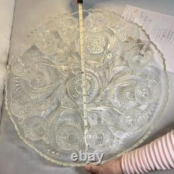 Vintage L. E. Smith Pinwheel & Stars Punch Bowl Set Tray, Ladle, 12 Cups