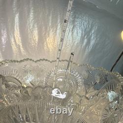 Vintage L. E. Smith Pinwheel & Stars Punch Bowl Set Tray, Ladle, 12 Cups