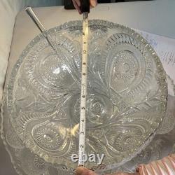 Vintage L. E. Smith Pinwheel & Stars Punch Bowl Set Tray, Ladle, 12 Cups