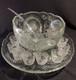 Vintage L. E. Smith Punch Bowl Set Pinwheel & Stars Glass Clear 15-Pc Peacock