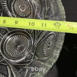Vintage L. E. Smith Punch Bowl Set Pinwheel & Stars Glass Clear 15-Pc Peacock