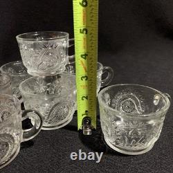 Vintage L. E. Smith Punch Bowl Set Pinwheel & Stars Glass Clear 15-Pc Peacock