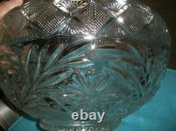 Vintage L. E. Smith clear pressed glass punch bowl, HOLIDAY 1930s