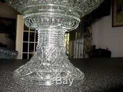 Vintage LE Smith Button & Daisy Punch Bowl With Glass Stand