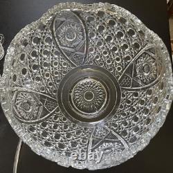 Vintage LE Smith Glass Co. Daisy And Button Punch Bowl 18 Cups & Ladle Excellent