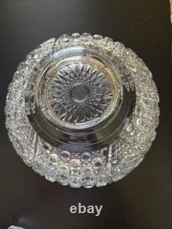 Vintage LE Smith Glass Co. Daisy And Button Punch Bowl 18 Cups & Ladle Excellent