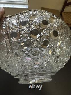 Vintage LE Smith Glass Co. Daisy And Button Punch Bowl 18 Cups & Ladle Excellent
