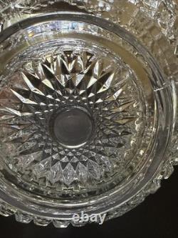 Vintage LE Smith Glass Co. Daisy And Button Punch Bowl 18 Cups & Ladle Excellent