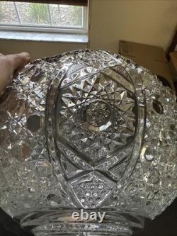 Vintage LE Smith Glass Co. Daisy And Button Punch Bowl 18 Cups & Ladle Excellent