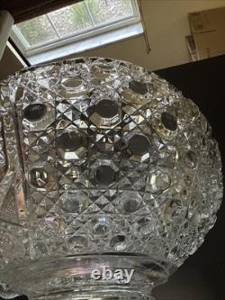 Vintage LE Smith Glass Co. Daisy And Button Punch Bowl 18 Cups & Ladle Excellent