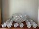 Vintage LE Smith Glass DAISY AND BUTTON Punch Bowl Set 18 cups