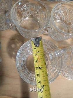 Vintage LE Smith Glass Daisy And Button Punch Bowl Set 12 Cups (2 Kind)