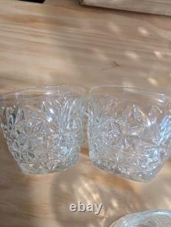Vintage LE Smith Glass Daisy And Button Punch Bowl Set 12 Cups (2 Kind)