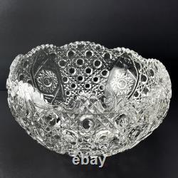 Vintage LE Smith Glass Daisy And Button Punch Bowl Set 18 Cups Plastic Ladle 13